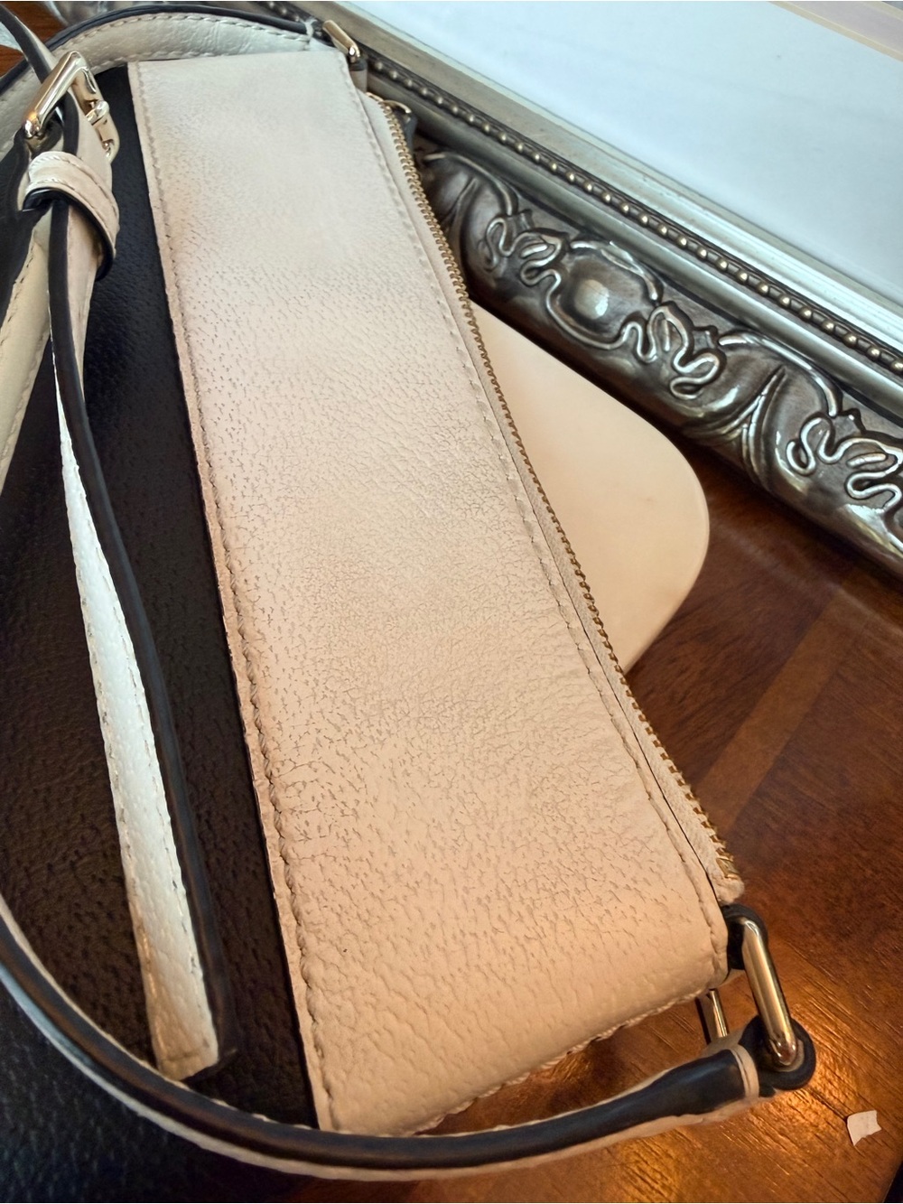 Kate Spade Grove Street Rima Leather Crossbody in Black & Cement w/Gold-Tone - Picture 14 of 16